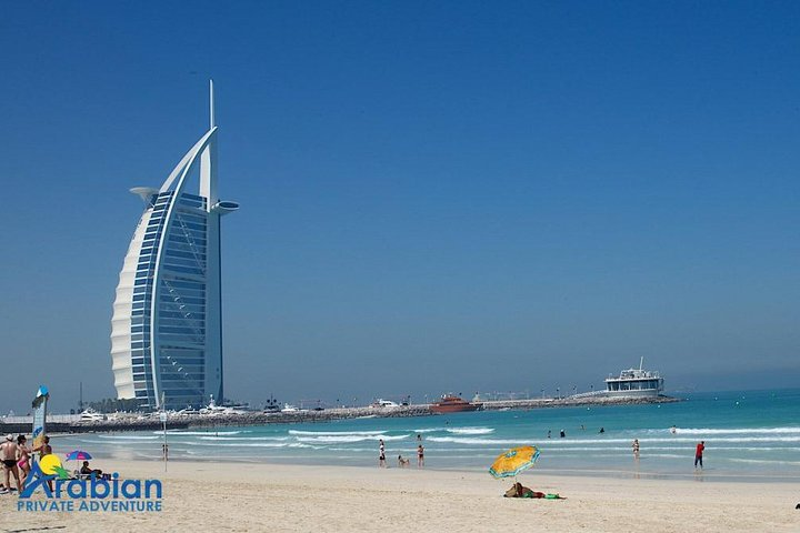 Experience the unique blend of sun sand and iconic architecture at Jumeirah Beach with the stunning Burj Al Arab as a backdrop—a perfect spot for relaxation and unforgettable memories.